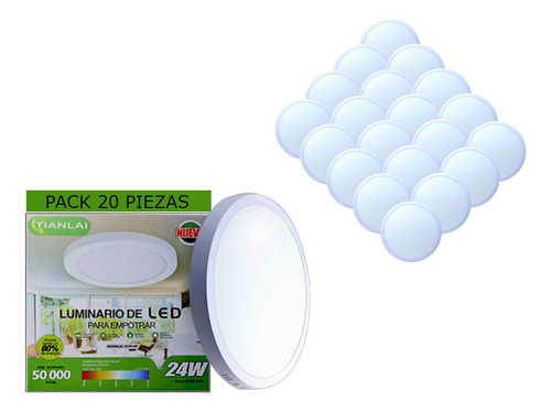 Plafon Led Luminaria 24w/120w 1680lm De Sobreponer 20 Pzas