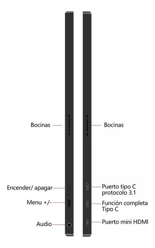 Monitor Portátil 15.6'' Fhd 1080p Lcd Hdr Delgado Compacto