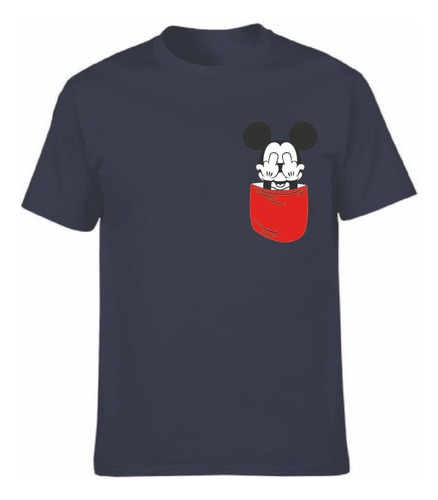 Polera Ratón Mickey  Mouse Rebelde  Dedo Diseño Bolsillo