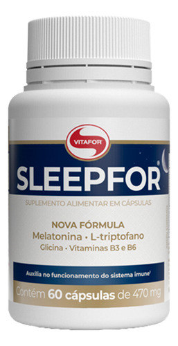 Sleepfor Com 60 Cápsulas Da Vitafor 470mg Triptofano 5htp