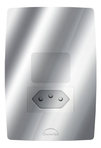Luminária Luz De Emergência Com Tomada 4x2 Dometek Cor Prateado 10a 127/220v