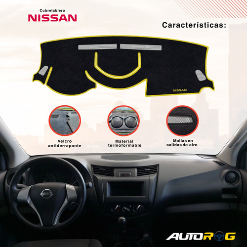 Cubretablero Para Nissan Pick-up Sin Usb Mod 2023 Bordado Negro-amarillo N37-g/xns37b
