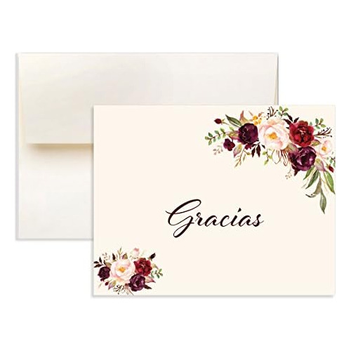 16 Tarjetas De Agradecimiento Vintage Flores