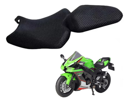 Kawasaki Funda De Asiento Impermeable De Malla Grafito Negra