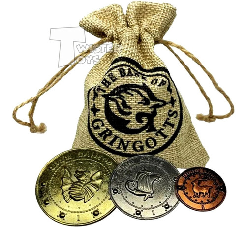Harry Potter Banco Gringotts Coleccion Bolsa De 3 Monedas