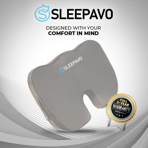 Almohadon Cojin De Espuma Vizcoelastica Para Asiento - Gris