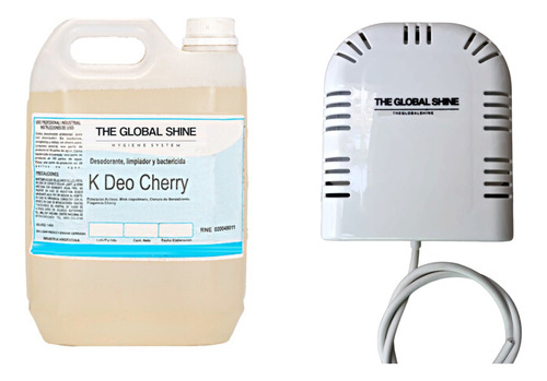 Kit Dispenser Desodorizador Goteo + Bidón Bactericida 5 Lts