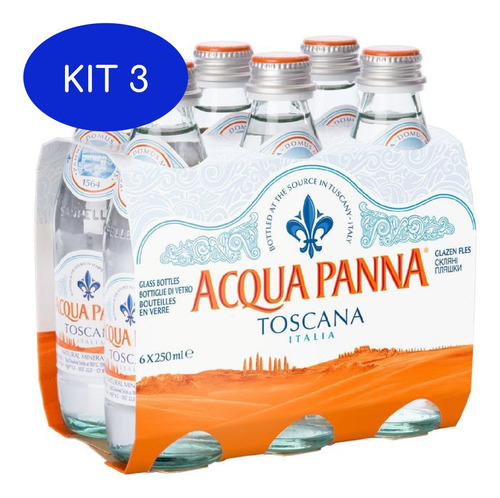 Kit 3 Pack 6 Und Água Mineral Acqua Panna Natural  250ml