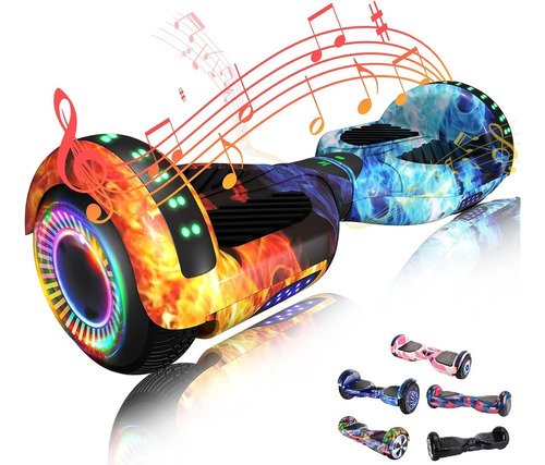 Hoverboard Overboard Skate Elétrico 6.5 Bluetooth Com Led