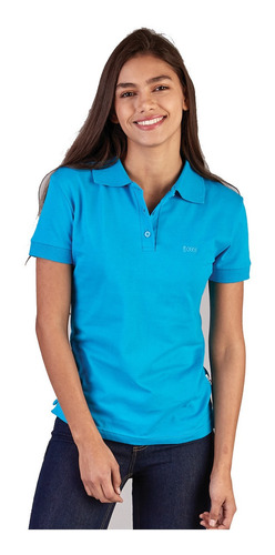 Oggi Jeans - Mujer Playera Polo Turqueza