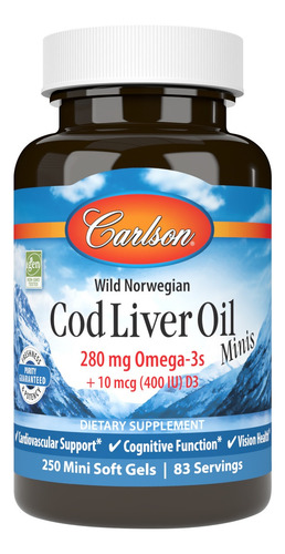 Carlson Labs Aceite Hígado Bacalao 250 Minisoftgels Sfn