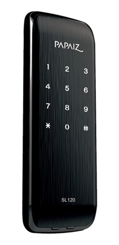 Fechadura Eletrônica Smart Lock Sl120 Preto Fosco Sobrepor