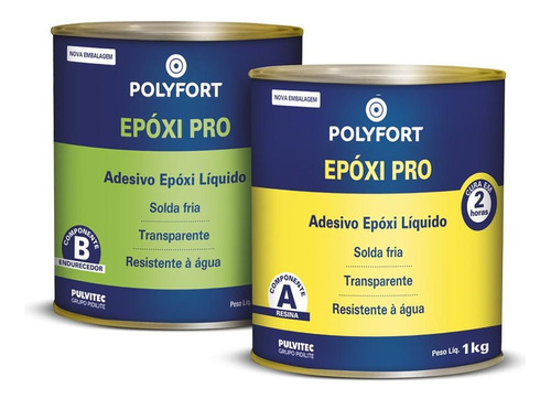 Adesivo Epoxi Polyfort 2h 1,8kg Resina+endurecedor Pulvitec 