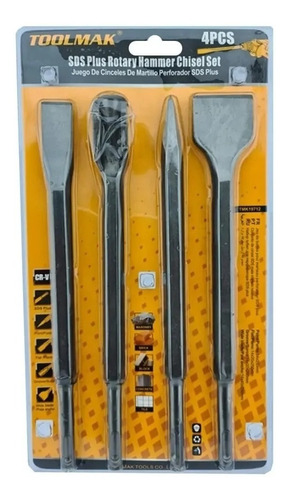 Set De Cinceles Rotomartillo Sds Plus 4 Pcs Toolmak Tmk19712