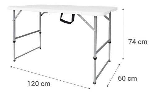 Mesa Plegable Tipo Maleta 120 Cm Color Blanco