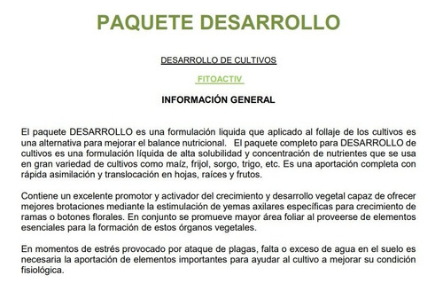Paquete Desarrollo Foliar Agave Maiz