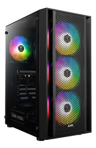 Gabinete Gamer Aura Gc2 Mid Tower Gamdias Preto con ventilador