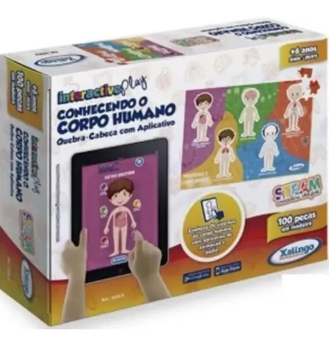 Jogo Quebra-Cabeça Progressivo Corpo Humano - 24, 36 e 48 peças