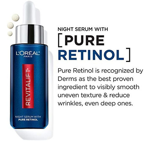 L'oreal Paris Retinol Serum For Face, Night Serum 0.3% Pure 