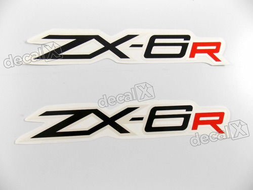 Par Adesivo Emblema Compatível Kawasaki Zx-6r R Vermelho 6r6 Cor KAWASAKI ZX-6R PRETO/VERMELHO