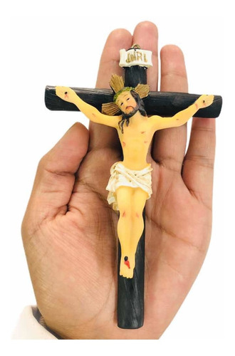 Cruz Crucifijo En Porcelana Italiana 13cm