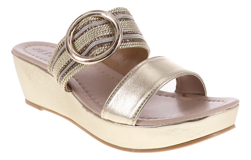 Sandalias De Plataforma Tira Tejida Hebilla Circular Erez