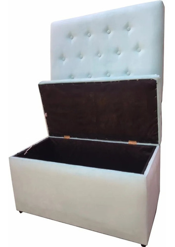 Pie De Cama Banqueta Con Baulera Tapizado De Deco Hogar