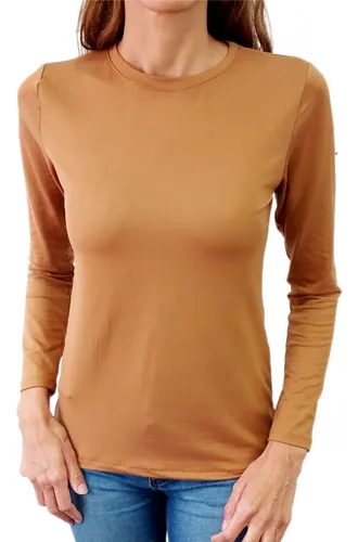 Remera modal manga larga mujer sale