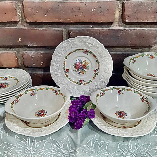 4 Platitos Y 8 Compoteras Loza Inglesa Crown Ducal Ware