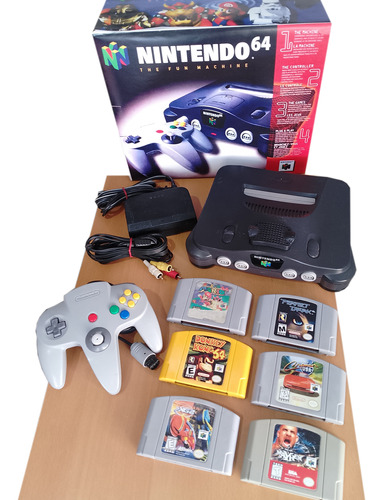 Nintendo 64 N64 Negro Con 6 Juegos Originales Y 1 Control
