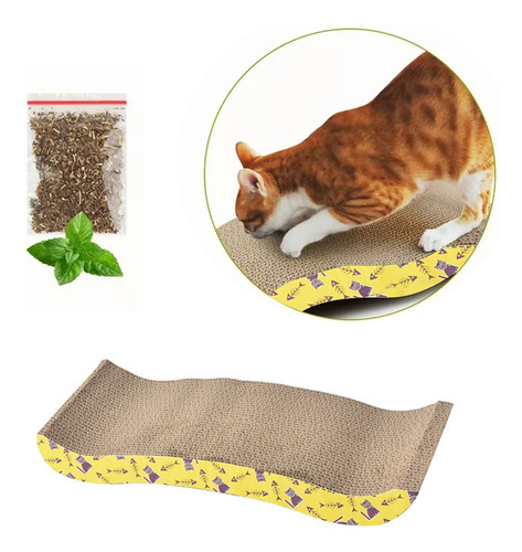 Rascador De Lujo Para Gato 45cm Rascador De Onda Color Amarillo-diseño A