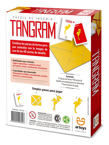 Juego De Ingenio Tangram Rompecabeza Didactico Logica
