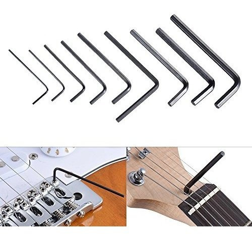 9pcs Para Guitarra Bajo Cuello Puente Tornillo Ajuste Alma