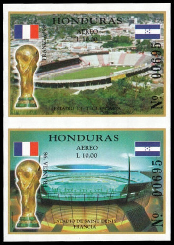 Mundial Fútbol - Estadios - Honduras - Blocks Mint