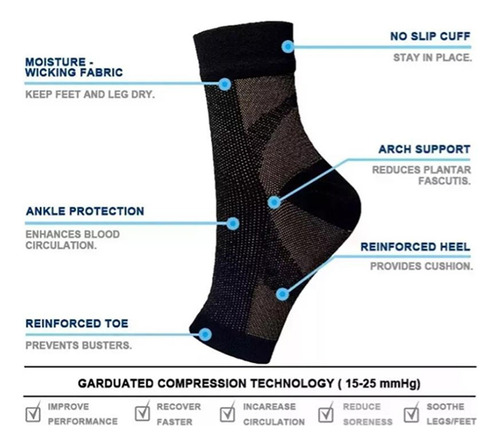 4par Deportiva Calcetines Compresion Alivia Fascitis Plantar