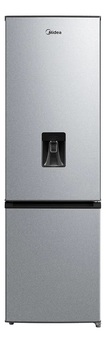 Refrigerador con freezer Midea MDRB380FGE50 color plateado con capacidad de 262L