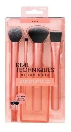 Real Techniques Flawless Base Kit 4 Pinceis + Brush Cup
