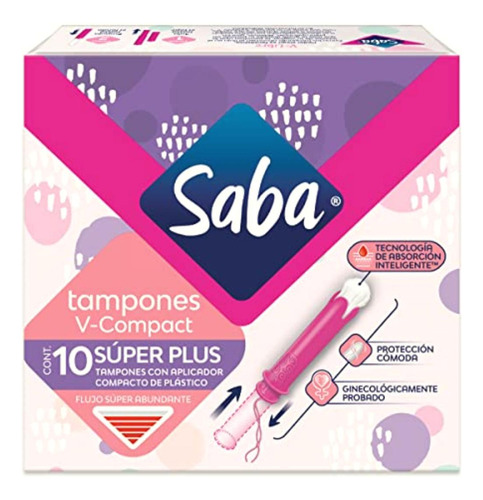Saba Saba Tampón Con Aplicador Compacto; Absorción Súper
