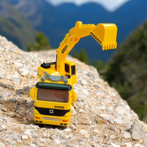 Juguete Vehículo De Construcción Camión Con Excavadora Emite Luces Y Sonido