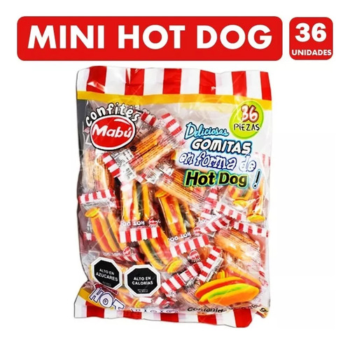 Gomitas En Forma De Hot Dog (bolsa Con 36 Unidades)