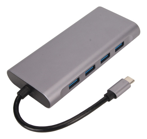 Hub Usb 3.0 11 En 1 Tipo C, Hd, Vga 4k, Compatible Con Pd De