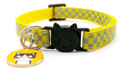 Collar De Seguridad Para Gato | Collar Anti Ahorcamiento Color Amarillo