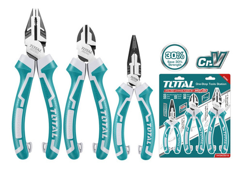 Alicate Jgo 3pz Crv Corte Universal Total Tools Tht2k0301s