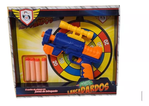 Lança Dardos Tipo Nerf Arminha de Brinquedo Com Alvos e