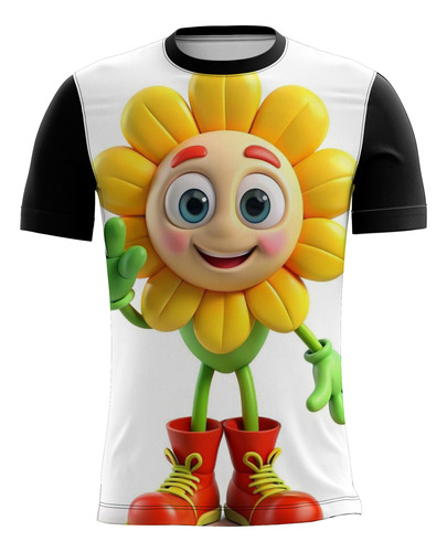 Camisa Girassol Em Desenho 3d