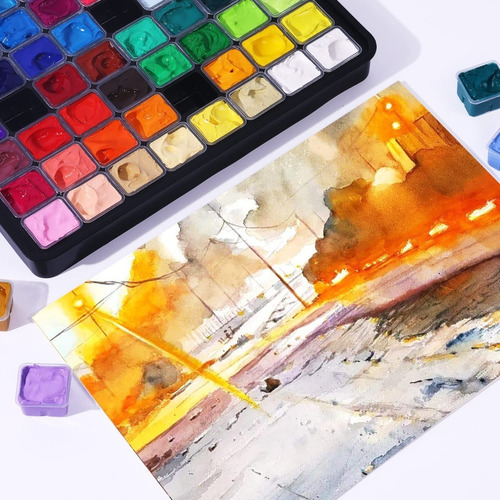 Imagen 7 de 8 de Himi Gouache Set De 56 Colores 30 Ml / Caja Negra