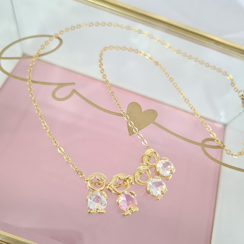 Collar De 4 Hijos Personalizable - Dijes Niña Y Niño - Mama 1 Hija Y 3 Hijos