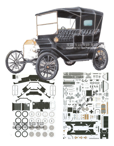 Ford T (1908) Escala 1.25 Papercraft Sin Error