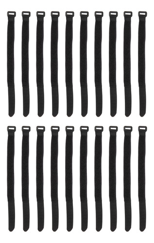 20 Bridas Para Cables Con Gancho Y Lazo, Reutilizables