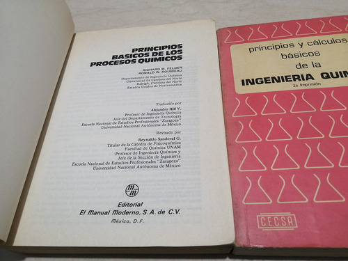 Libro. Principios Básicos De Los Procesos Químicos. +1 Afín (Usado)